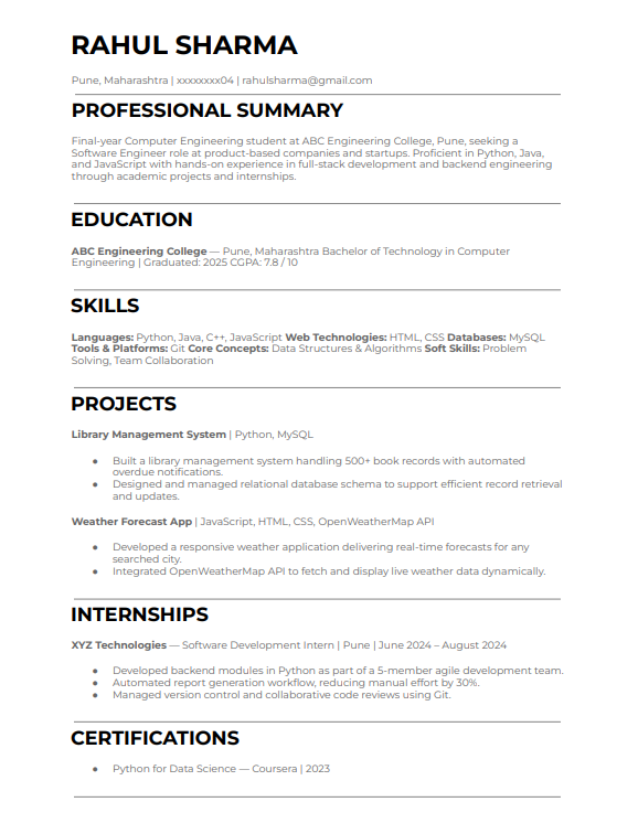 ATS Optimized Resume Sample